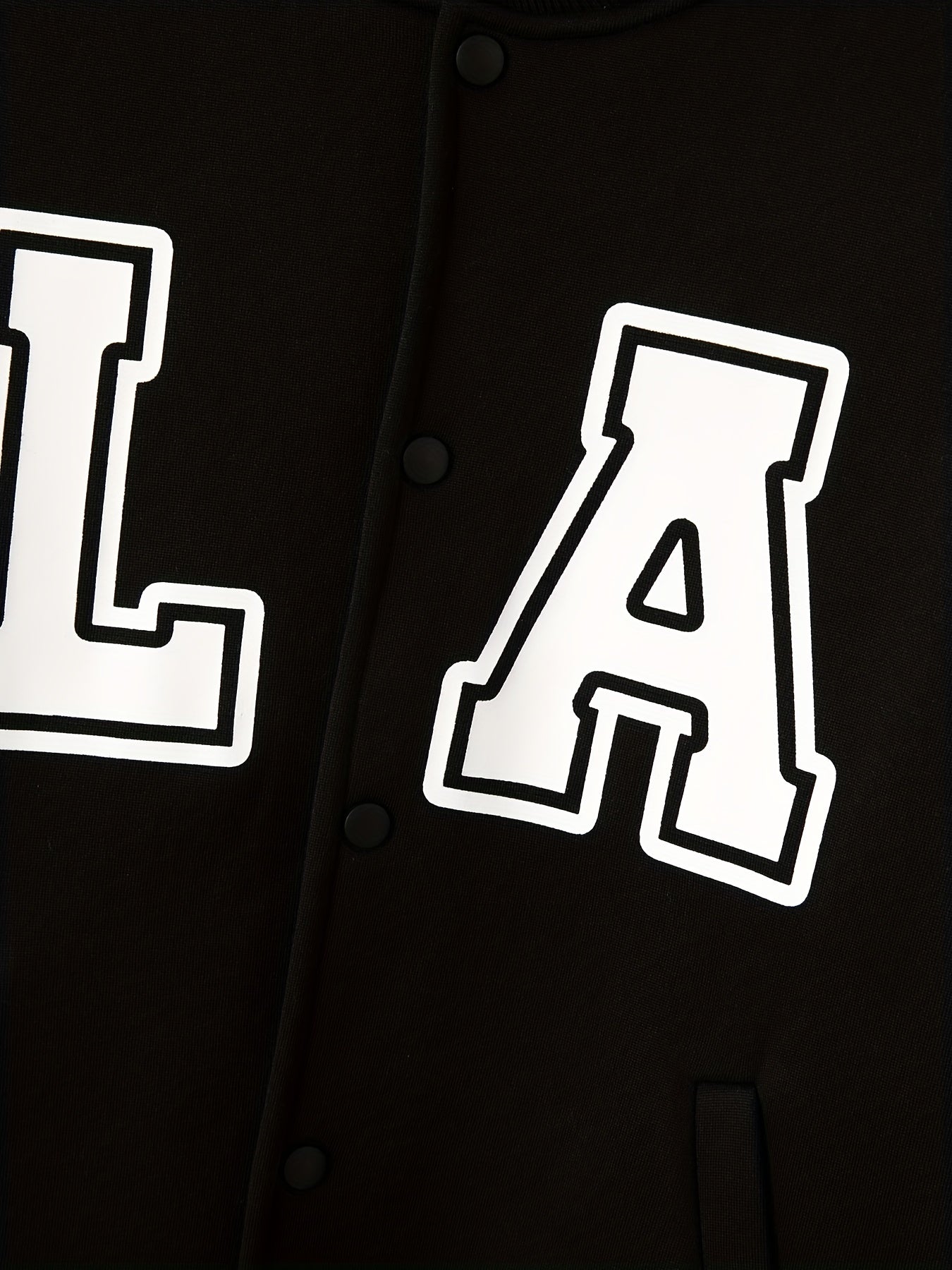 "LA" Print Varsity Jacket Without Hoodie, Men's Casual Color Block Button Up Jacket For Spring Fall School Baseball