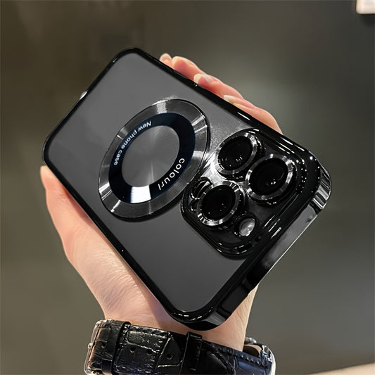 Luxury Transparent Magnetic Wireless Charging Phone Case For IPhone 15 14 13 12 11 Pro Max Plus 15Pro Cases With Lens Protector Shockprroof Soft Clear Cover