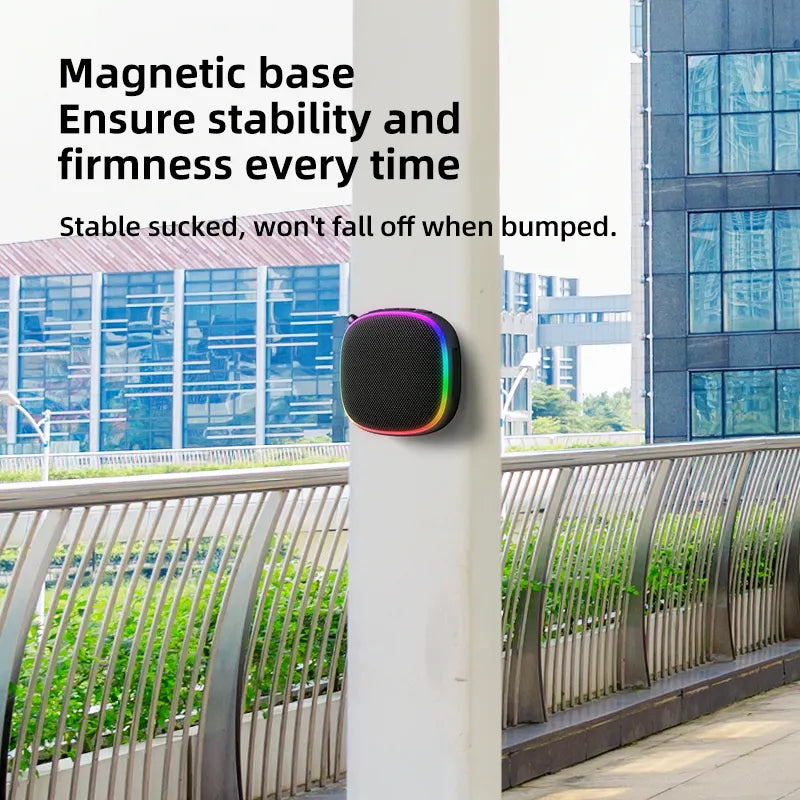 FANSBE Magnetic Suction RGB Fabric Weave Dustproof Portable Wireless Waterproof Mini Bluetooth Speaker Subwoofer