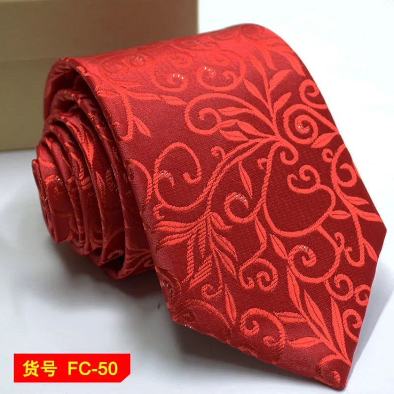 67 Styles Men's Ties Solid Color Stripe Flower Floral 8cm Jacquard Necktie Accessories Daily Wear Cravat Wedding Party Gift