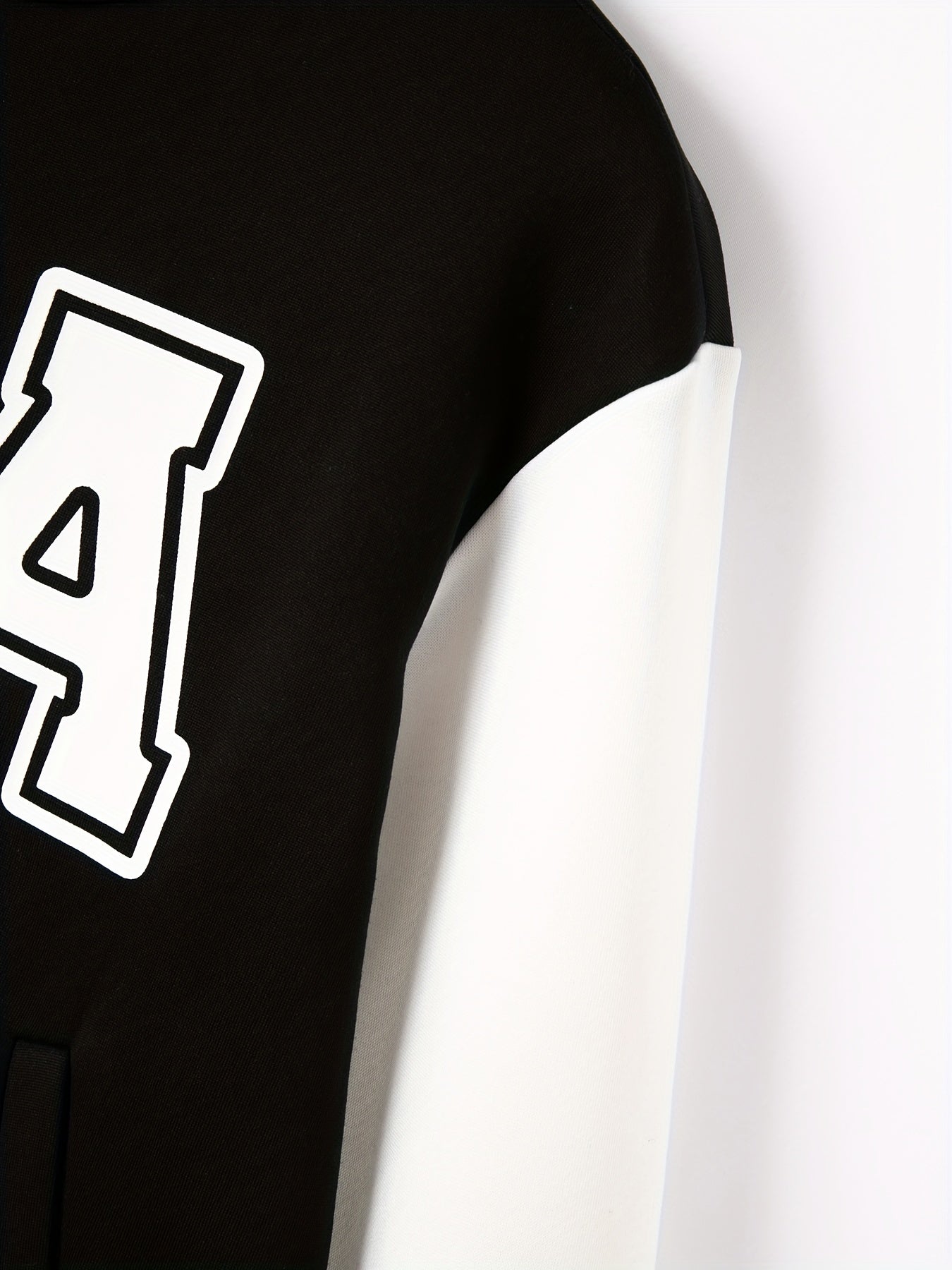 "LA" Print Varsity Jacket Without Hoodie, Men's Casual Color Block Button Up Jacket For Spring Fall School Baseball